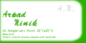 arpad minik business card